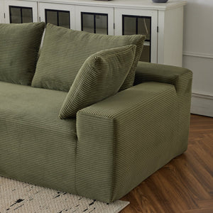 English Elm 108*68 Inch Extra Large Modular Sofa - Cloud-Like Comfort For 4, Corduroy, No Assembly, Green W1829S00059