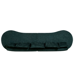 English Elm 138.6" Curved Modular Sectional Sofa Low Profile High Density Foam Living Room Lounge Dark Green N767P366006D