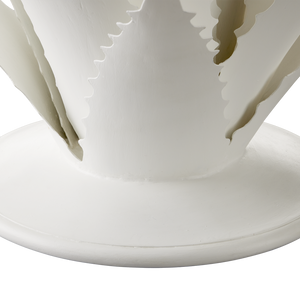 Agave White Objet - Stunning Wrought Iron Sculpture Inspired by Nature, 28" Height, 39" Diameter