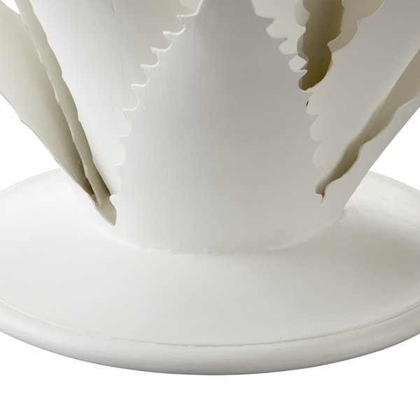 Agave White Objet - Stunning Wrought Iron Sculpture Inspired by Nature, 28" Height, 39" Diameter