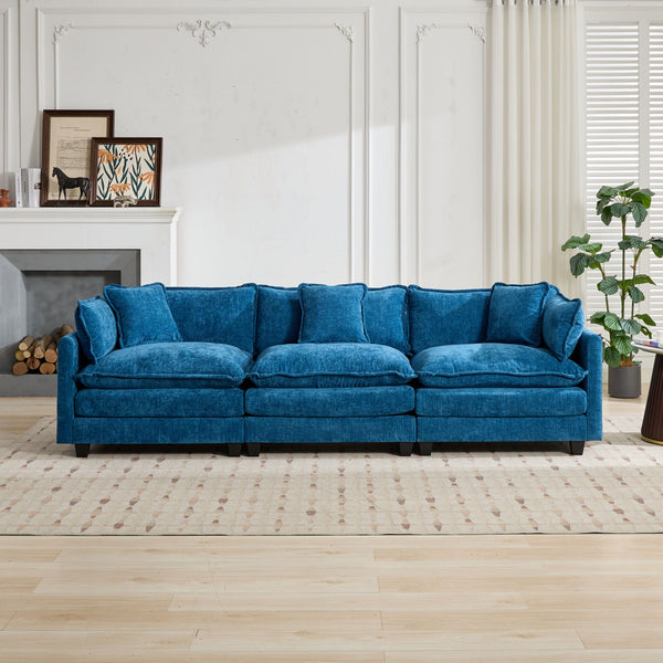 English Elm Cloud Sofa 3-Seater Modular Couch, Breathable Chenille, Ergonomic Design, Perfect For Small Spaces W1143S00048