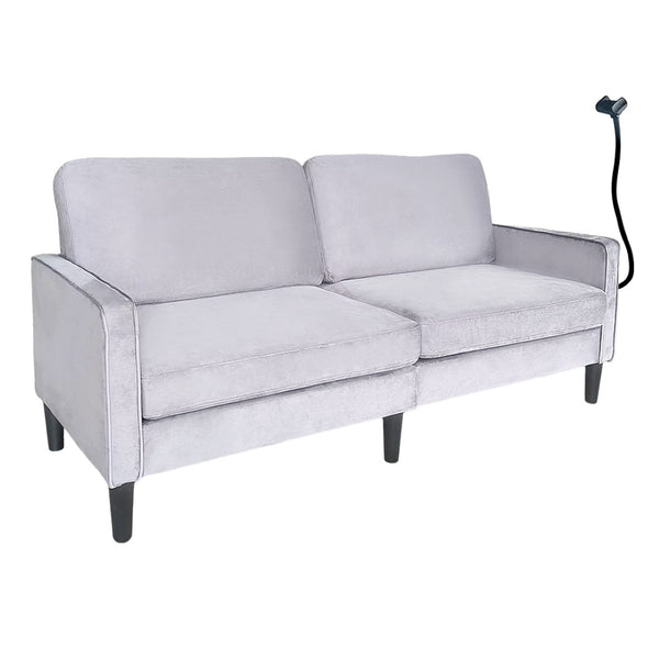 English Elm Modern Linen Loveseat with Washable Cover Spring Cushions Solid Frame Small Spaces W5052S00001