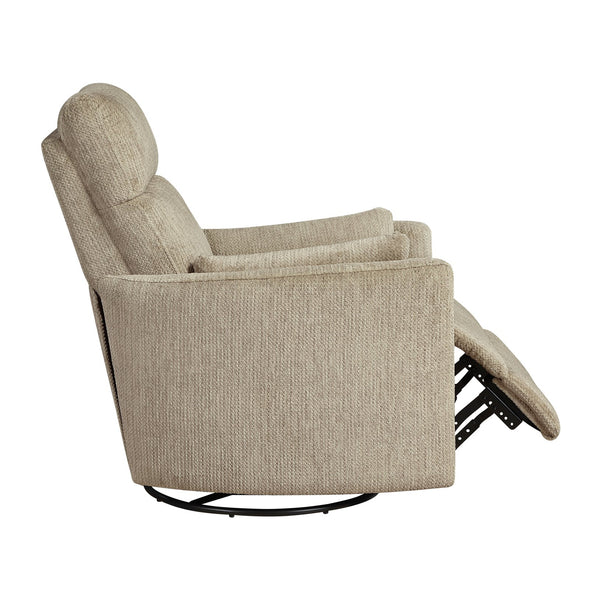 English Elm Modern Swivel Glider Recliner Chair with 360° Rotation, Plush Microfiber Upholstery & Pillows for Nursery Living Room Comfort Brown 33 L x 32.5 W x 26 H B011P395822