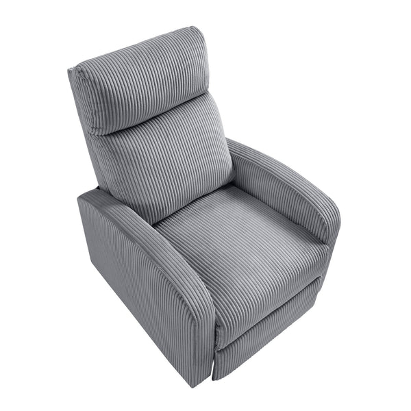 English Elm Modern Parsons Push Back Recliner Chair in Soft Corduroy Fabric — Sleek Comfortable Living Room Lounger with Solid Wood Frame and Easy Recline Mechanism Dark Gray 30 L x 27 W x 21.5 H B011P395855