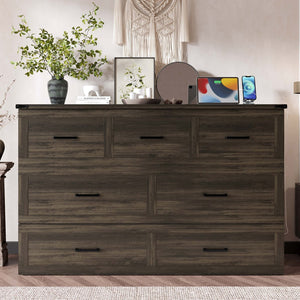 English Elm Murphy Full-Size Cabinet Bed with Built-In Charging Station, Storage Drawer & 700lb Capacity Comfort Gray 57.25 L x 27 W x 6 H N733S293997G