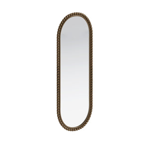 English Elm Iron Oval Retro Mirror with Antique Finish - Decorative Wall Hanging for Living Room & Entryway (Elegant) Gold W757P266576