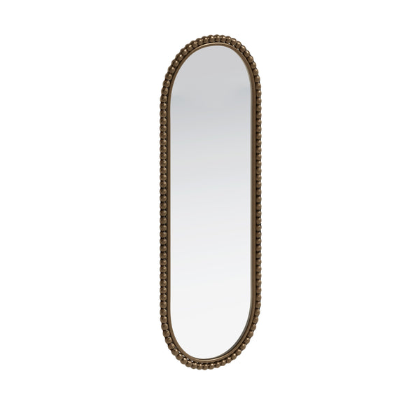 English Elm Iron Oval Retro Mirror with Antique Finish - Decorative Wall Hanging for Living Room & Entryway (Elegant) Gold W757P266576