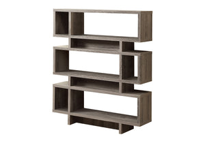 English Elm Bookshelf, 4-Tier 55" Taupe Laminate Bookcase with Thick Panels, Open Shelves, Modern Storage B2710P219235