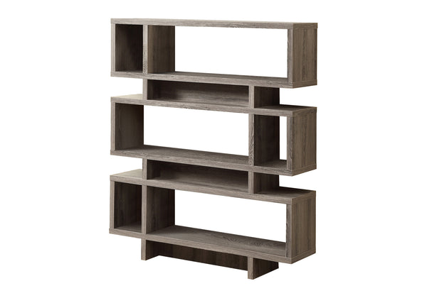 English Elm Bookshelf, 4-Tier 55" Taupe Laminate Bookcase with Thick Panels, Open Shelves, Modern Storage B2710P219235