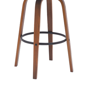 English Elm Diana Mid-century Swivel Barstool Walnut Frame Faux Leather Seat for Kitchen or Home Bar B2736P464833