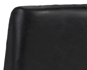 Sunpan LEIGHLAND DINING CHAIR - Timeless Tufted Elegance with Antique Brass Frame for Sophisticated Spaces Black 104910