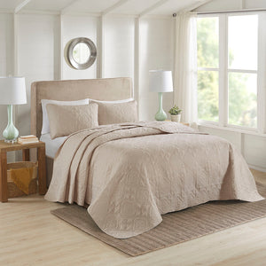 510 Design Oakley Casual 3 Piece Reversible Bedspread Set 5DS13-0169 Khaki