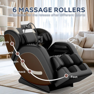 English Elm Zero Gravity Massage Recliner with 8 Rollers Airbags Heat and Bluetooth Audio W3457P484051