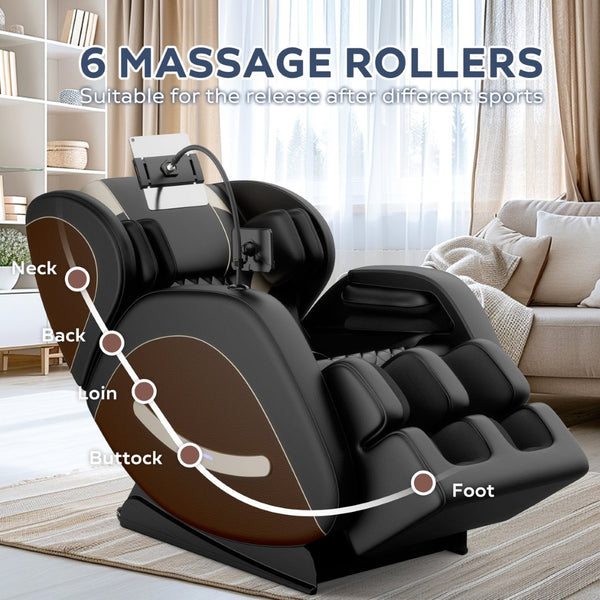 English Elm Zero Gravity Massage Recliner with 8 Rollers Airbags Heat and Bluetooth Audio W3457P484051