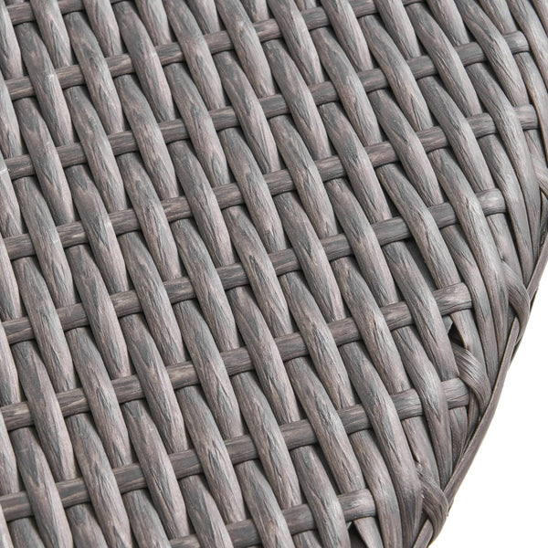 English Elm Christopher Knight Home® - CORSICA Round Dining Table in Grey Rattan with Silver-Tip Legs — Durable Woven Outdoor Entertaining N776P339670E