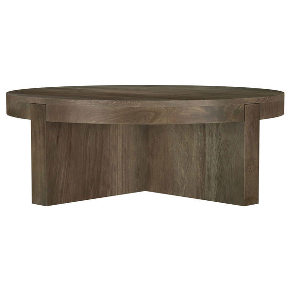 English Elm Alexander Round Solid Mango Wood Coffee Table - Elegant Low-Profile Design For Modern Living Rooms B062P299799
