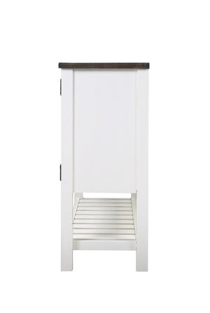 English Elm Wallace & Bay - Brown Two-Tone 2-Drawer Server in Dark Mocha & Antique White — Country Chic, Durable Wood, 66"W B361P384471