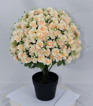 English Elm 24-inch Faux Snow Lotus Potted Arrangement Uv Resistant Lifelike Floral Set of Two White+Pink W2945P458460