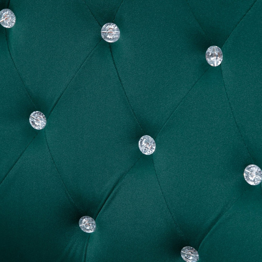 English Elm Vinsetto Elegant Velvet Office Chair With Adjustable Height, Swivel Wheels & Tilt Function, Dark Green W2225P229731-GIGA