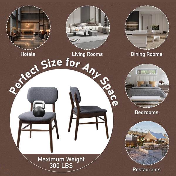 English Elm Christopher Knight Home® - Set Of 2 Mid-Century Upholstered Dining Chairs With Walnut Frame For Stylish Comfort & Durability N759P307029F