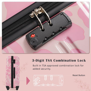 English Elm Hardshell Polycarbonate Luggage Set Three Piece Tsa Lock Spinner Travel Suitcases Pink N732P306618U