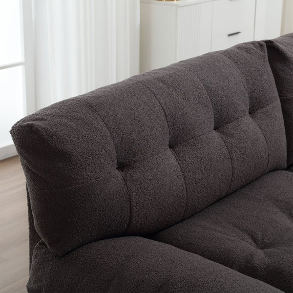 English Elm Cloud Style Sofa - Plush Teddy Velvet 2-Seater Couch For Cozy Living Room & Apartment Spaces W2705S00001-GIGA