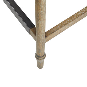 JLA Home Martha Stewart - 25" Upholstered Counter Stool — Transitional Padded Seat & Back, Turned Wood Legs, Metal Kickplate Accent MT104-0141