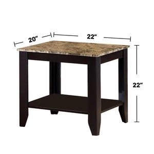 English Elm 3-Piece Cappuccino Faux Marble Coffee Table Set – Elegant Design For Modern Living Rooms, Easy Care B016P370561
