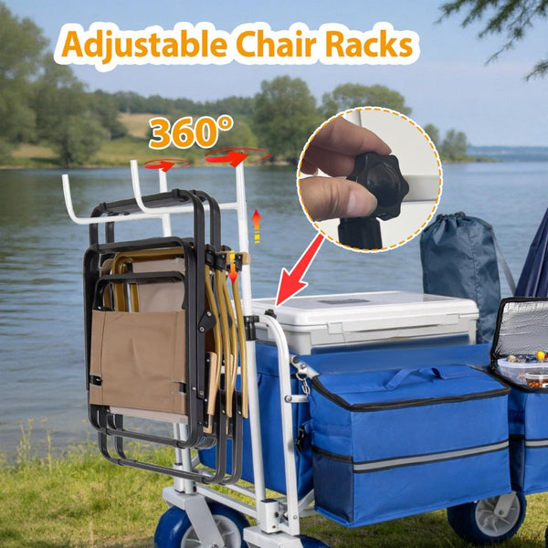 English Elm Beach Wagon Heavy Duty Folding Cart with 500lb Capacity and All Terrain Pvc Wheels W2932P412004