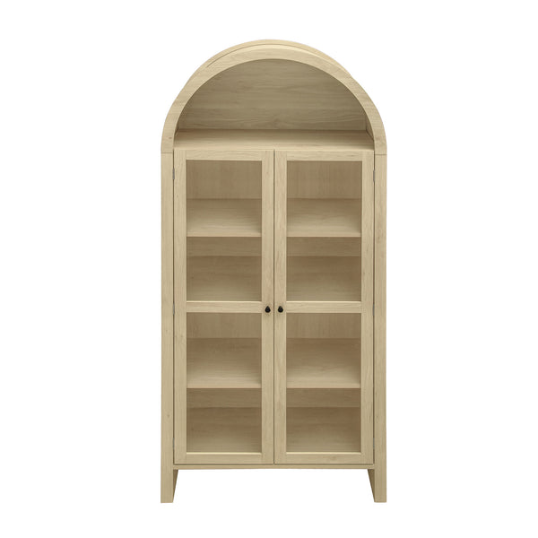English Elm 70.28" Tall Arched Kitchen Pantry - Modern Farmhouse Cabinet With Adjustable Shelves For Versatile Storage W688P204446