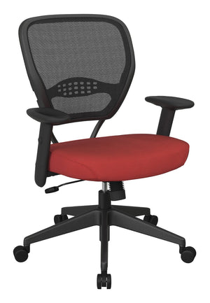 OSP Home Furnishings Professional Airgrid Mesh Back Manager Chair with Lumbar Support for Ergonomic Office Use Red 55-7N17-9
