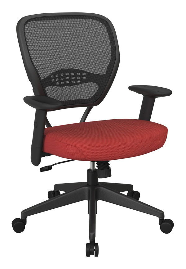 OSP Home Furnishings Professional Airgrid Mesh Back Manager Chair with Lumbar Support for Ergonomic Office Use Red 55-7N17-9