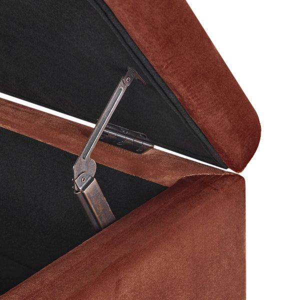 English Elm Christopher Knight Home® - Storage Ottoman with Velvet Upholstery and Birch Legs — 50.5" Rectangular Bench with Hidden Storage, Multiroom Use Blush N778P185125B