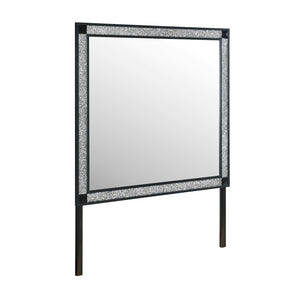 English Elm Soulmarie Large Contemporary Mirror with Sleek Wood Frame, Glitter Accents & Sturdy Dresser Connect Charcoal 40.75 L x 3.15 W x 39.37 H B201P410795