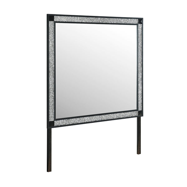 English Elm Soulmarie Large Contemporary Mirror with Sleek Wood Frame, Glitter Accents & Sturdy Dresser Connect Charcoal 40.75 L x 3.15 W x 39.37 H B201P410795