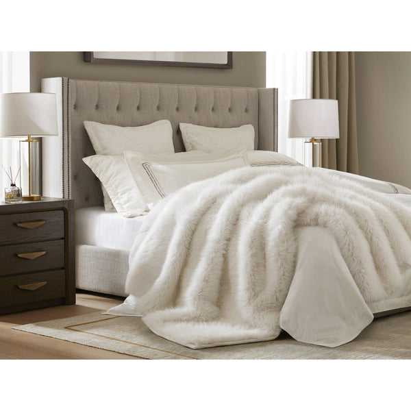 JLA Home Harbor House - Faux Botswana-Inspired Fur Throw Blanket — Sustainable, OEKO-TEX & GRS Certified Plush Luxury Draping Comfort Polar Bear HHD50-1913