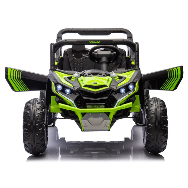 English Elm 24v Two Seat Kids Electric Utv with Parental Remote Suspension Off Road Ride On Green W1578P184798