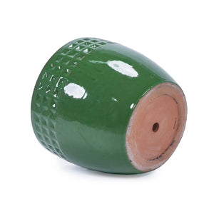 English Elm Set Of 3 Ceramic Flowerpots - Handcrafted Antique Green Planters For Modern Home & Garden Decor W3273P321483-GIGA