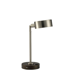 English Elm Simple Stain Nickel Table Lamp 15" Contemporary Metal Desk Light with Adjustable Head for Reading B2741P317234