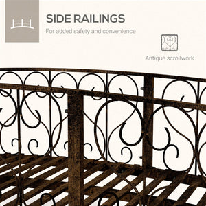 English Elm Outsunny 7' Decorative Metal Garden Bridge With Safety Siderails And Elegant Scrollwork Design W2225P174532-GIGA