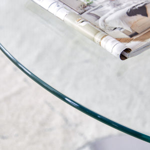 English Elm Table Set: 35" Round Transparent Glass Dining Table With 4 Black Pu Chairs & Silver Metal Legs W1151S03704-GIGA