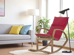 English Elm Modern Children's Rocking Chair with Sturdy Wooden Frame, Upholstered High Back, Washable Fabric, Safe Soothing Motion for Nursery and Playroom (Ages 0-8) Red B029P330083