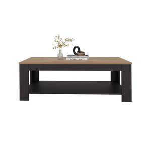 English Elm Wenge Rectangular Coffee Table With Lower Shelf – Modern Oak Design, Clean Lines & Functional Elegance B062P380044-GIGA