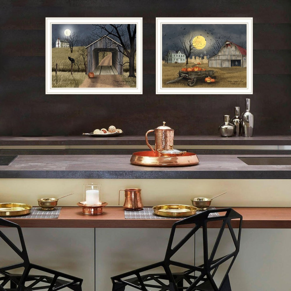 English Elm Trendy Decor 4u Billy Jacobs Halloween Country 2 Piece Framed Farmhouse Wall Art B067P254087