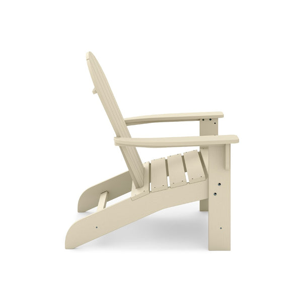 English Elm Adirondack Outdoor Chair Weatherproof Hdpe Fan Back Ergonomic Poolside Patio Lounger Beige B195P198780