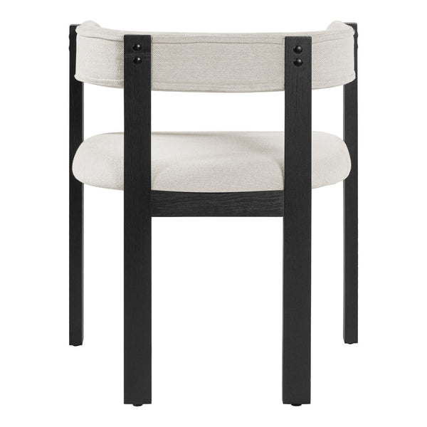 English Elm Bar Stools Set of 2 Rubberwood Barrel Back Counter Height Kitchen Island Seating Beige+Black N771P375072B