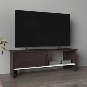English Elm Tv Stand In Dark Oak - Modern Design With 1 Door & 1 Open Shelf For Organized Entertainment Spaces B097P296876-GIGA
