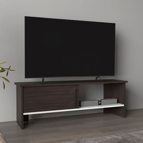 English Elm Tv Stand In Dark Oak - Modern Design With 1 Door & 1 Open Shelf For Organized Entertainment Spaces B097P296876-GIGA