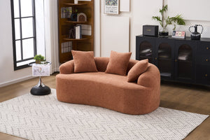 English Elm Ly-025s Chenille Curved Loveseat Compact Sofa with Spring Support for Small Spaces W2231P495049