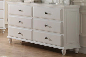 English Elm Modern Wide Dresser with Knob Hardware White Birch Veneer Bedroom Storage Chest B011P448739